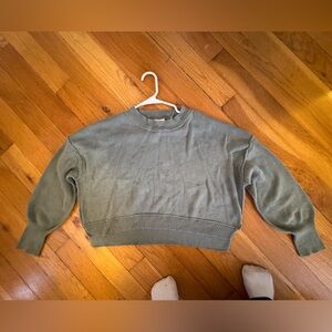 Pink Rose Sage Green Crew Neck Sweater